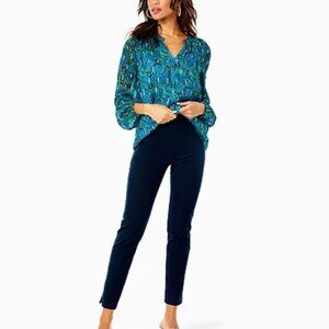 Lilly Pulitzer Elegant Navy Merrin Bi-Stretch Ankle Pant